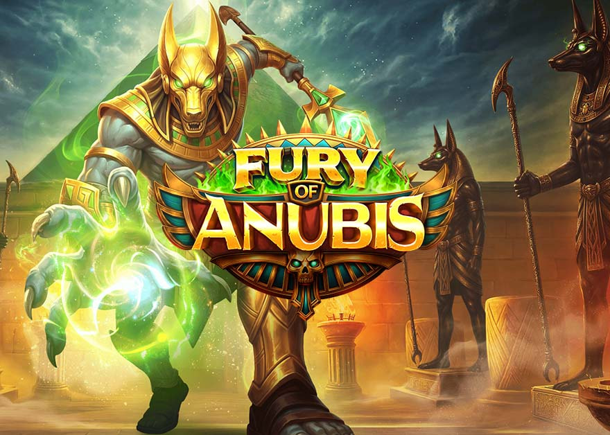 Arte promocional de Fury of Anubis con Anubis dorado y ambientación egipcia de Pragmatic Play