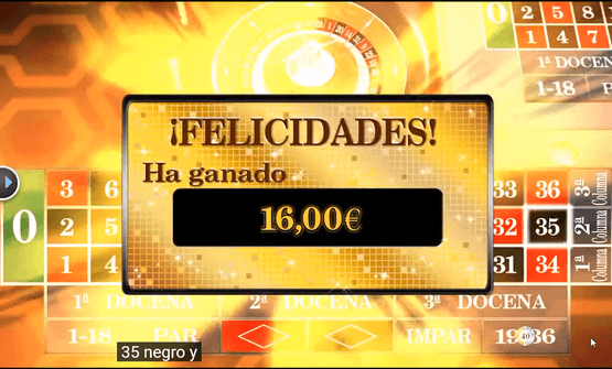 Ganancia en la ruleta Royale online de R. Franco Digital