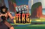 Logo de la tragaperras Grug Make Fire de Hacksaw Gaming con su protagonista cavernícola