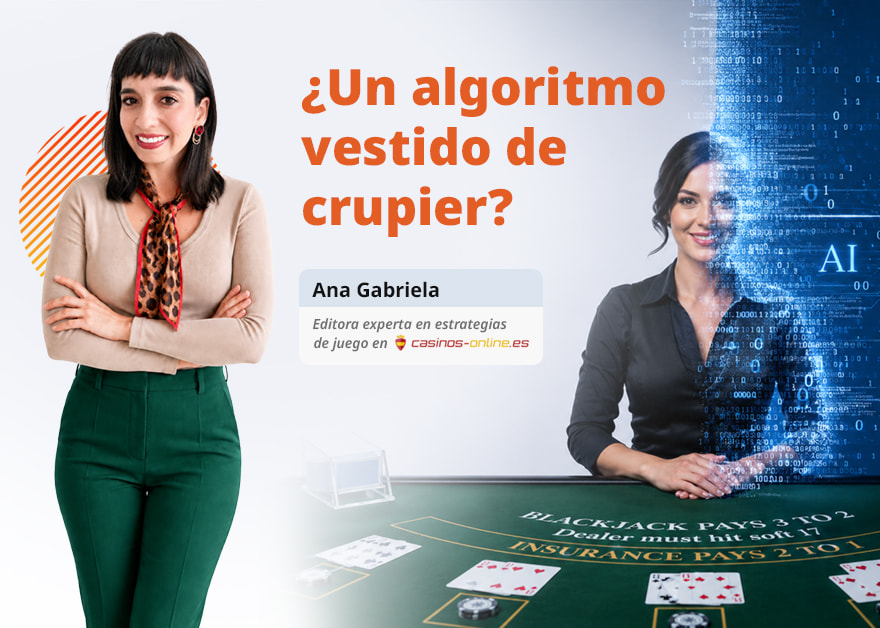 Montaje editorial sobre los crupieres digitales creados con IA en el casino en vivo.