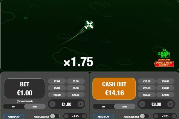 Ronda de Cash It con el multiplicador en 1,75x y el cash out en 14,16 €.