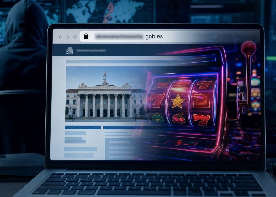 Portátil con una web .gob.es que se convierte en una tragaperras de un casino ilegal